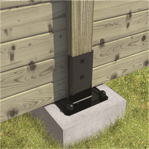 Pied de poteau carré Simpson PPJNC90PB pour poteau de 90 x 90 mm