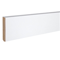 Plinthe à angle vif et arrondi en MDF et mélaminé blanc - 14 MM x 80 MM x 2400 MM