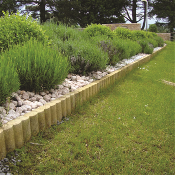 Bordure de jardin en béton Ovaline - couleur Pierre - 50 x 24 cm - Épaisseur 6 cm