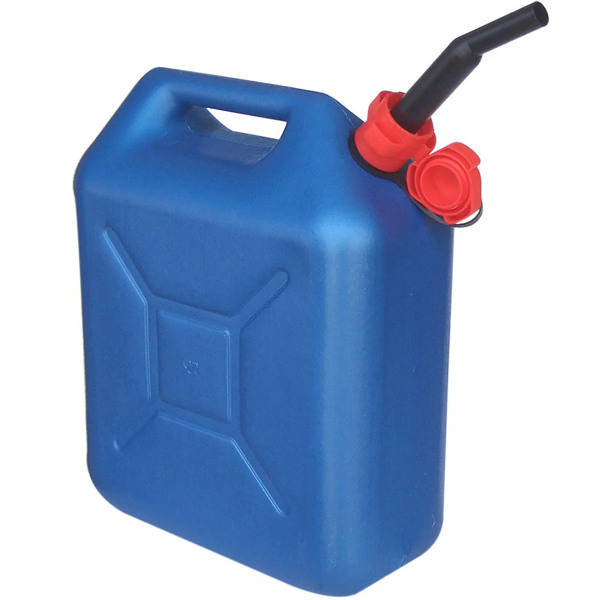 Jerrican à eau avec bec verseur - plastique bleu -  capacité de 20 litres