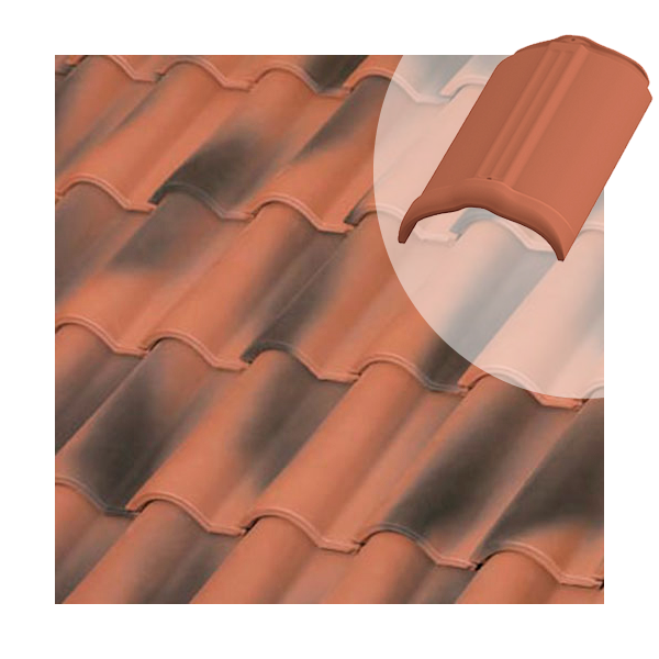 Faîtière circulaire Tejas Borja - Nature rouge vieillie - 430 MM x 230 MM
