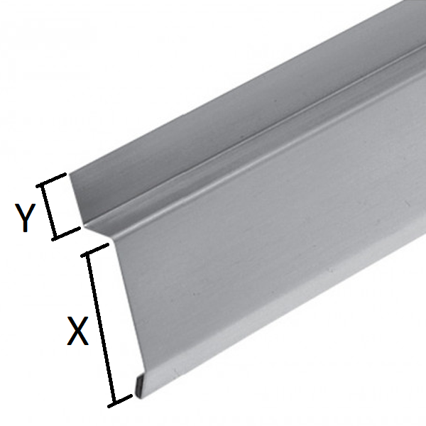 Bande de solin à biseau en zinc Rheinzink - développé de 100 mm - ép. 0,65 mm - 2 m