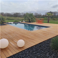 Lame de terrasse lisse en bois exotique Itauba KD classe 5 - 215 CM x 14,5 CM - ép. 21 MM