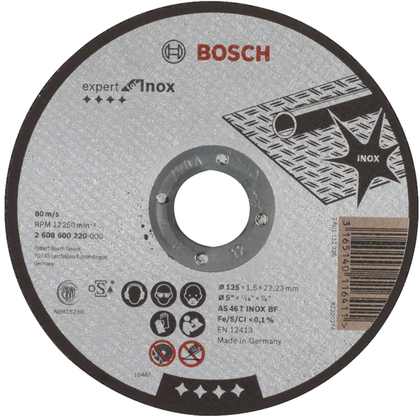 Disque à tronçonner Expert for Inox Bosch diamètre 125 mm 2608600220