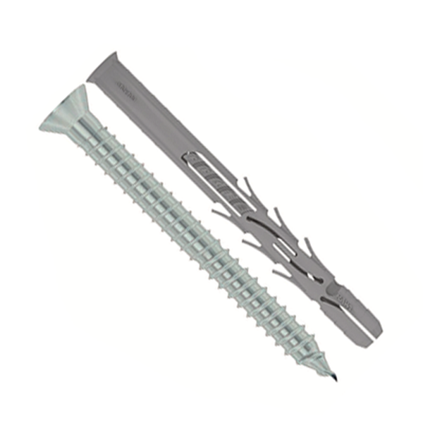 Cheville nylon avec vis tête fraisée - diamètre 9,8 MM longueur 100,0 MM - lot 10