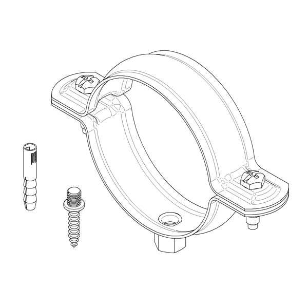 Collier descente cylindrique embase 7 x 150 fixation fournie Ø 80 mm