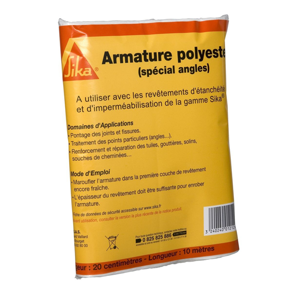 Armature renforcement revêtements souples Sikarmature angles 10 x 0,20 m