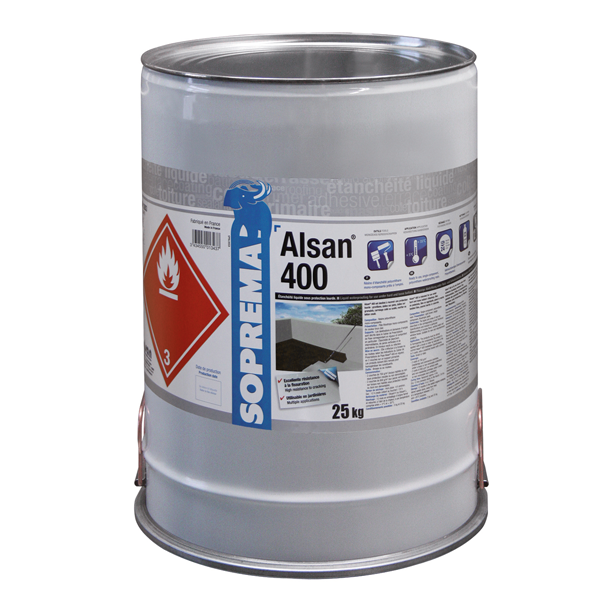 Étanchéité liquide sous protection lourde - ALSAN 400 Soprema - seau de 25 KG