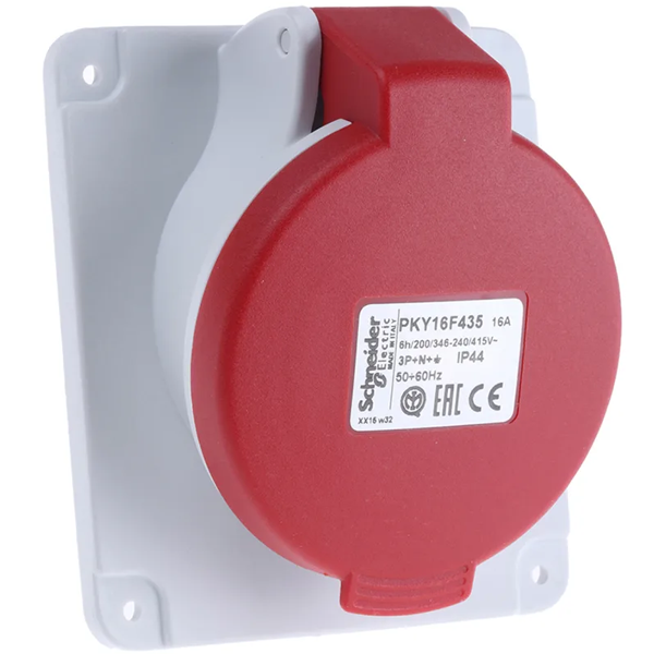 Socle de prise 3P+N+T Schneider PratiKa - 16 A - 380 à 415 V