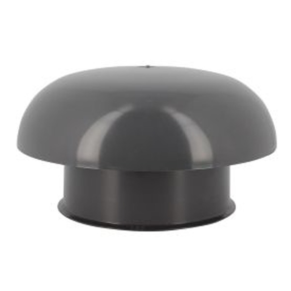 Chapeau de ventilation rond Nicoll - Diamètre 259 mm - Sortie 160 mm - Sans moustiquaire - PVC anti-UV - Gris anthracite