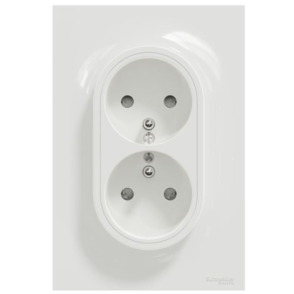 Prise de courant 2P+T double Schneider Odace à griffes - 16 A - 250 V