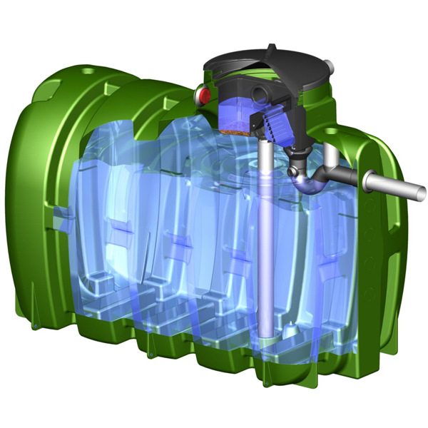 Cuve de stockage Pack'eau avec filtration SPK - PEHD - 5000 L
