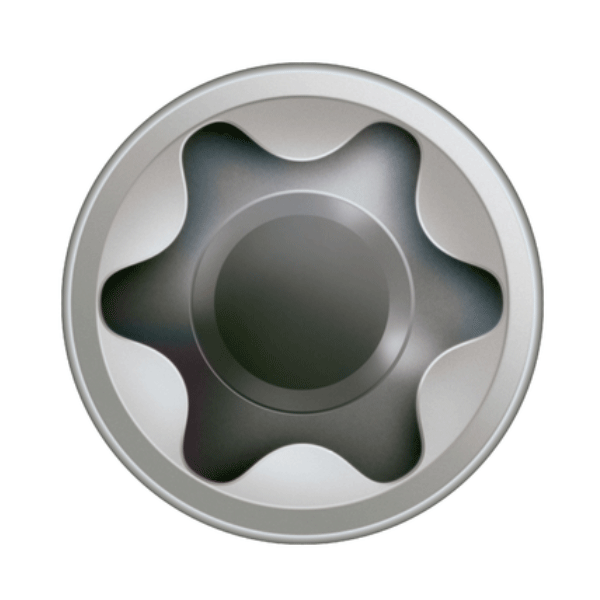 Vis terrasse - filetage de fixation tête cylindrique en inox A4 - 6x60mm