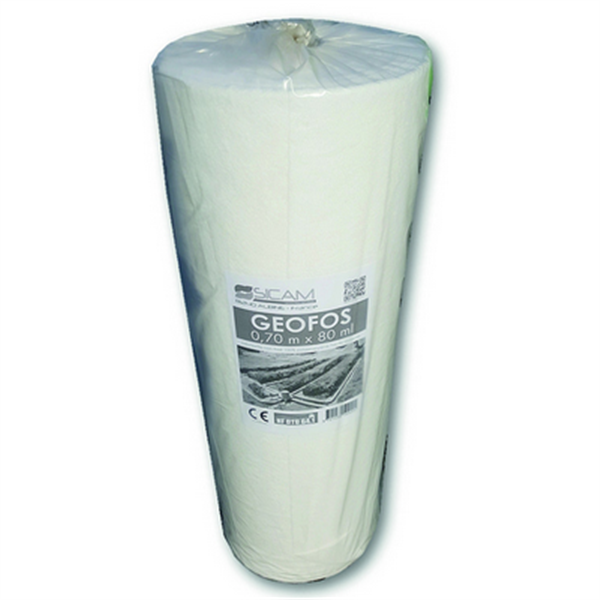 Géotextile non tissé Geofos spécial assainissement - R. 12kN/m - rouleau de 0,7 M x 80 M