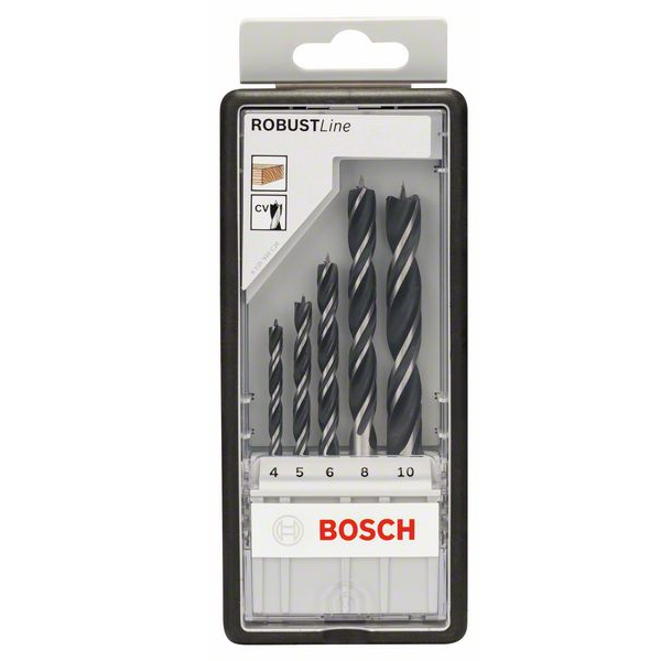 Coffret de 5 mèches à bois hélicoïdales Bosch ⌀ 4 5 6 8 et 10 mm