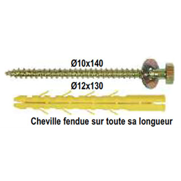 Cheville sabot de charpente 12 x 130 sachet de 4, ing fixations A853035