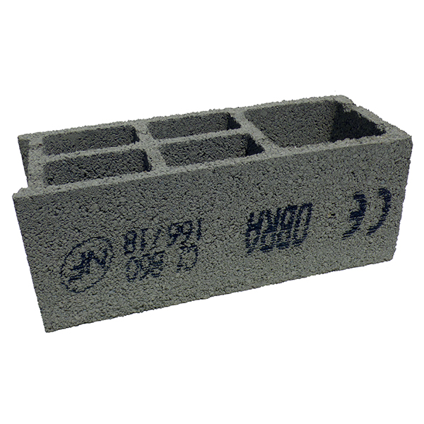 Bloc béton poteau 500x200x200 mm - B60 OBRA - 3 parois 5 trous