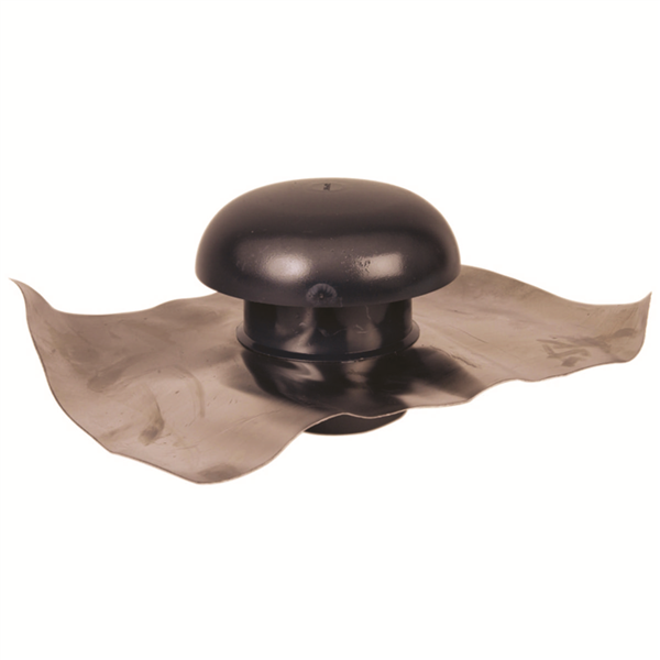 Chapeau de ventilation avec collerette d'étanchéité - diamètre 80 mm - marron