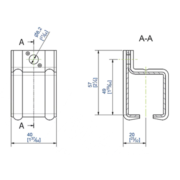 Support enveloppant fixation murale pour rail 3530 : Mantion 3631
