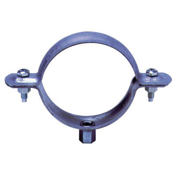 Collier descente cylindrique gouttière embase 7x150 acier galva Ø 80 mm