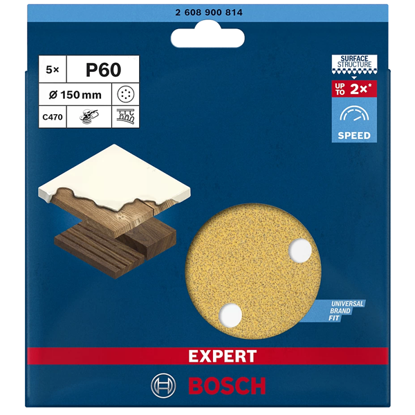 Disque abrasif auto-agrippant Expert C470 - 150 mm - grain 60