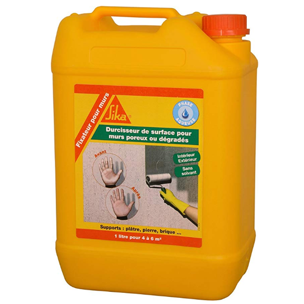 Fixateur de surface pour murs poreux ou dégradés Sika 5 litres 66131