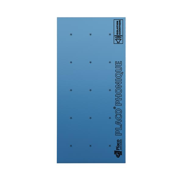 Plaque de plâtre acoustique - Placo Phonique BA13 - 2,50 M x 1,20 M -ép. 13,0 MM