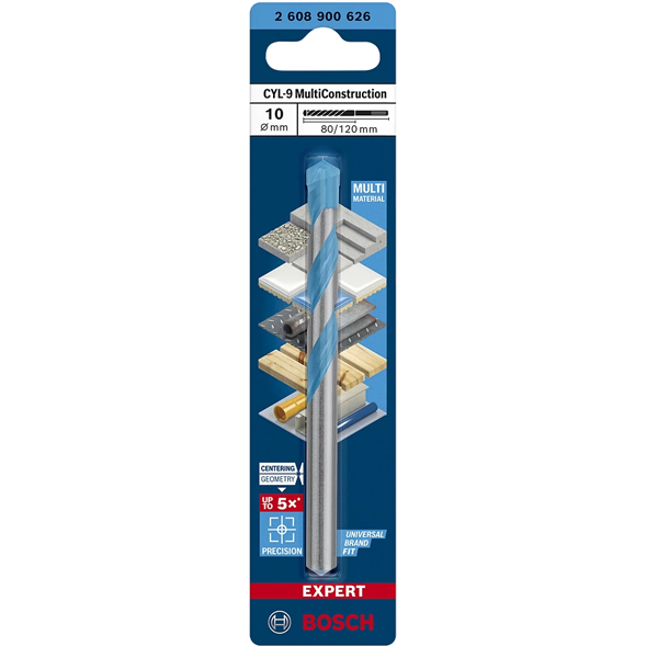 Foret Expert Cyl-9 Multi-Construction Bosch - Ø 10 x 120 mm