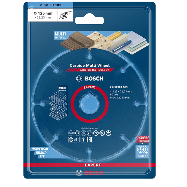 Disque à tronçonner multi-matériaux - Expert Carbure Bosch - 125 mm