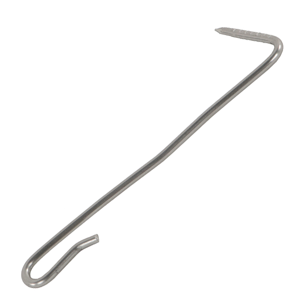 Crochet pointe fixation ardoise inox 17% talon 4 mm Ø 2,7 mm 8 cm x700