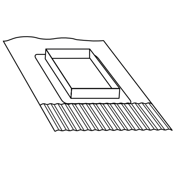 Abergement de boisseau avec bavette en plomb plissé de 1 mm - 30 x 30 cm