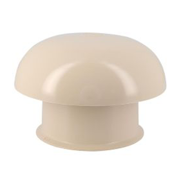 Chapeau de ventilation rond Nicoll - Diamètre 164,5 mm - Sortie 100 mm - Sans moustiquaire - PVC anti-UV - Sable