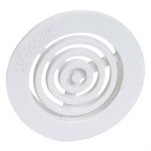 Grille ronde aération visser coller contre cloison Nicoll 35 mm