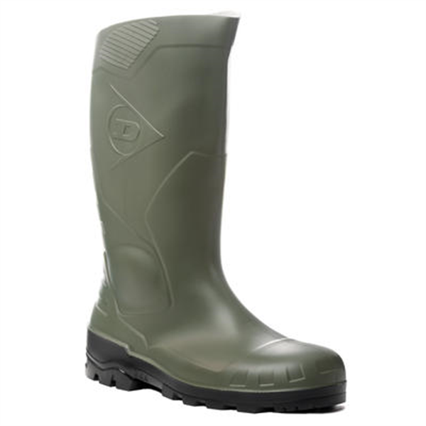 Bottes de sécurité et de pluie - PVC - Dunlop Devon Safety - Vert Kaki - Taille 44