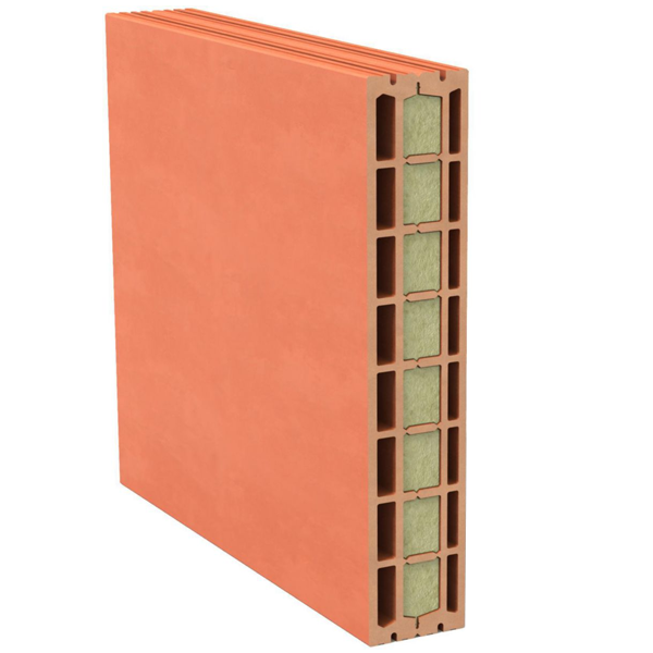 Brique de cloison isolée Biobric Isophon - R = 0,81 m².K/W - 550 MM x 500 MM - ép. 98,0 MM