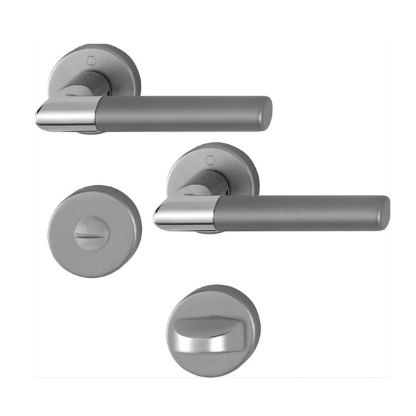 Ensemble rosace à condamnation Lecce Hoppe alu porte 40 mm carré 7mm