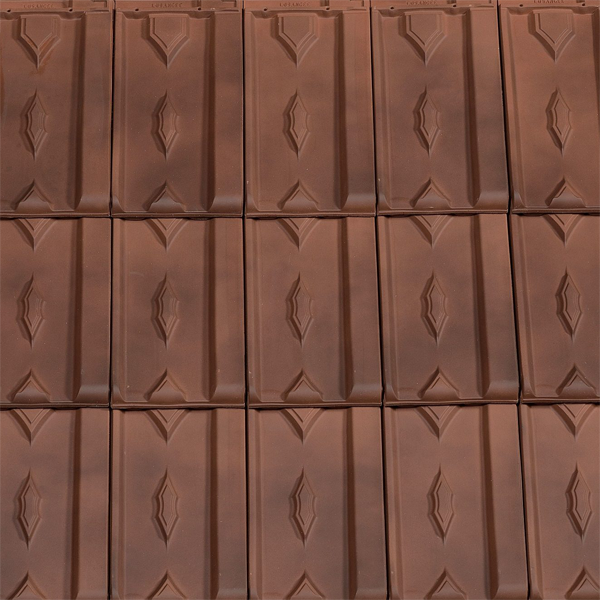 Tuile terre cuite à losange - Losangée - emboîtement grand moule à pureau variable - Nuagé