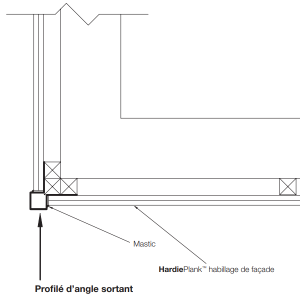 Profilé d'angle extérieur MetalTrim bardage Hardie Plank - Blanc arctique - 3 M