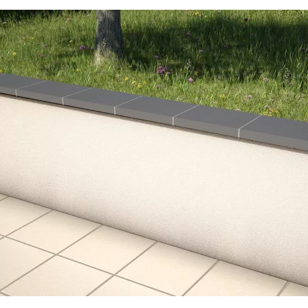 Chaperon plat carré en terre cuite Terreal CH05 - anthracite - 40 x 28 x 5 cm