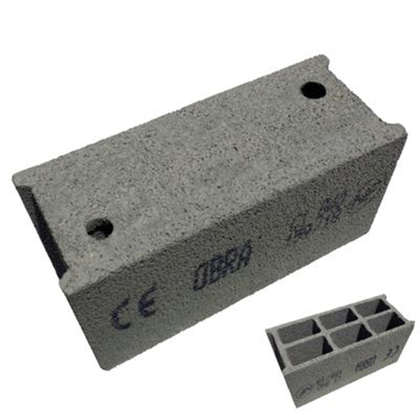 Bloc béton creux retourné 500 x 200 x 250 mm - B40 OBRA - 3 parois 6 trous CE NF P50