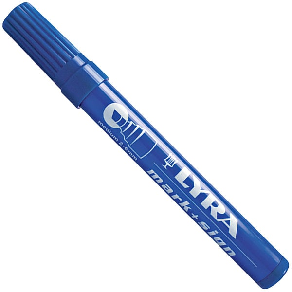 Marqueur indélébile Lyra Mark+Sign biseau bleu | Quincaillerie Pro
