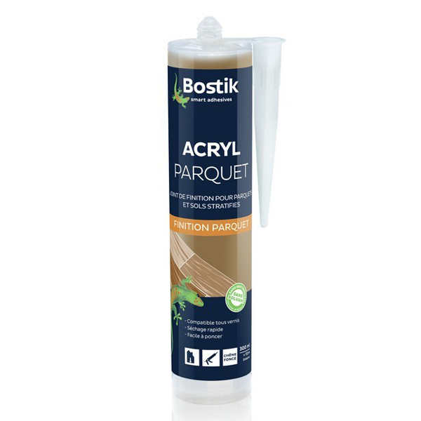 Mastic acrylique finition parquets sols stratifiés Chêne foncé 300ml