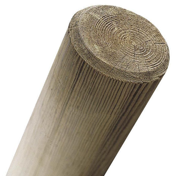 Rondin de bois fraisé en pin - traité classe 4 vert - 140 mm x 3,00 M