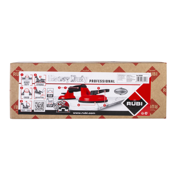 Ventouse double Rubi 66900 pour surface lisse force 55 kg