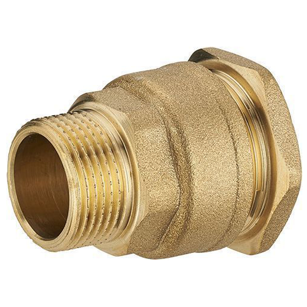 Raccord mâle droit pour tuyau polyéthylène -M20/27 - D25 mm Laiton