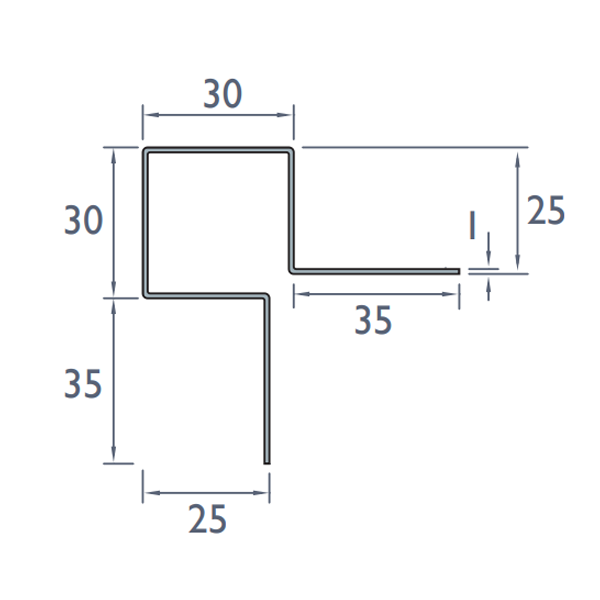 Profil d'angle extérieur symétrique pour bardage Cedral Lap
