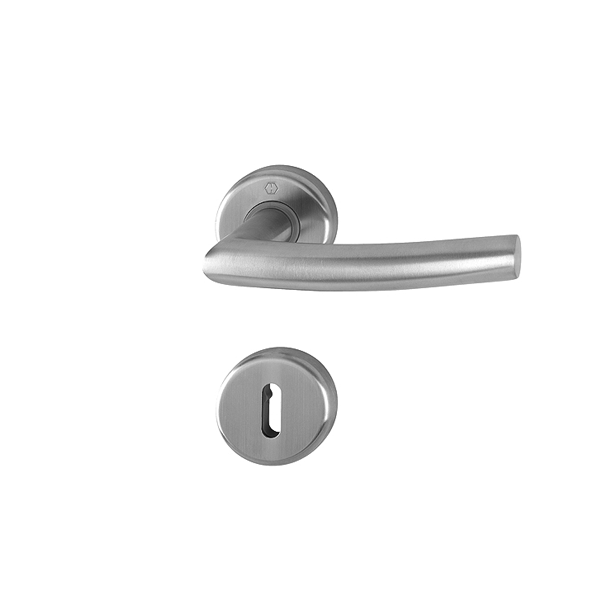 Ensemble rosace clé en L Alta Hoppe Inox porte 38-42mm - carré 7mm