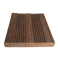 Lame de terrasse striée en bois exotique Cumaru KD classe 4 - 370 CM x 14,5 CM - ép. 21 MM