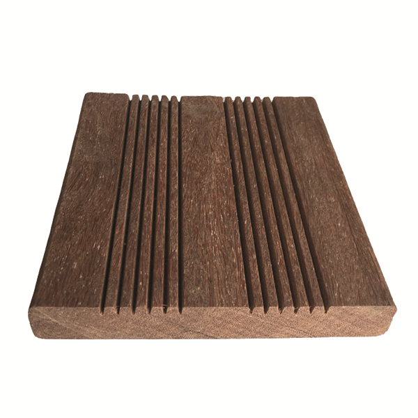 Lame de terrasse striée en bois exotique Cumaru KD classe 4 - 370 CM x 14,5 CM - ép. 21 MM