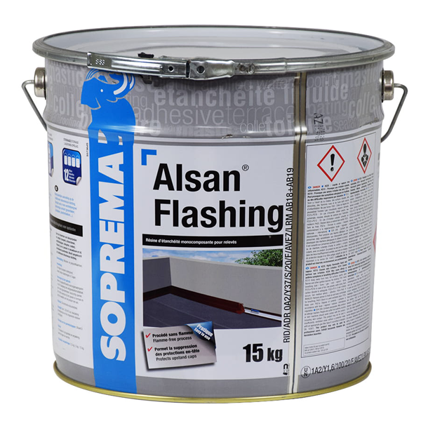 Résine d'étanchéité liquide pour relevés - Alsan Flashing - seau de 15 KG